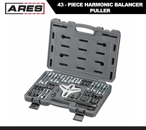 Vista 2 de ARES 71000-Juego de extractores de equilibrador armónico de 43 piezas, uso con equilibradores armónicos, volantes, poleas de cigüeñal y engranajes