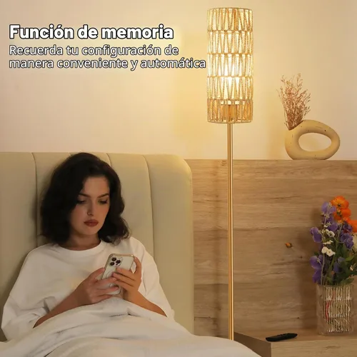 Vista 3 de Ambimall Lámparas de pie de 64 pulgadas para sala de estar con control remoto y colores regulables continuos, temperatura y brillo, lámpara de pie