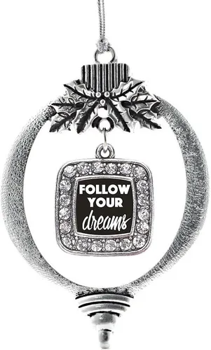 Vista 110 de Inspired Silver - Bon Voyage Cruise Ship Charm Ornamento – Adornos navideños cuadrados de plata con joyas de circonita cúbica