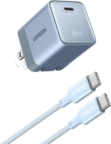 Vista 13 de UGREEN Nexode Air - Bloque de carga USB C GaN de 65 W con cable de 3.3 pies Blanco