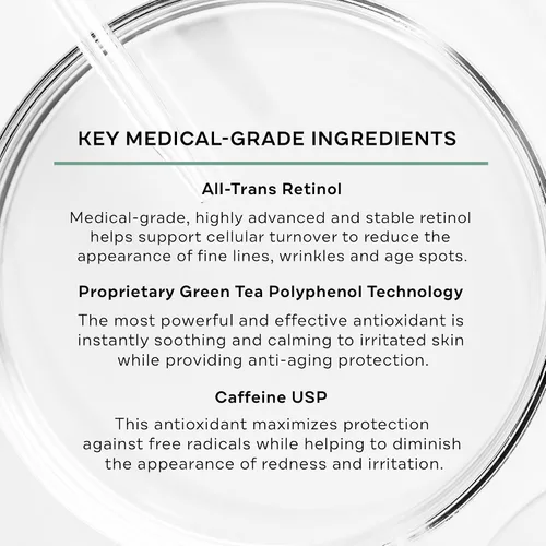 Vista 3 de Replenix Suero seco regenerado de retinol antienvejecimiento, suero facial de secado rápido de grado médico para pieles maduras (1 onza líquida)