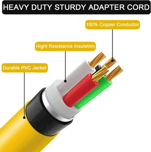 Vista 4 de Cable adaptador de soldador, NEMA 14-50P macho a 6-50R hembra, enchufe RV 50 Amp 4 clavijas a 3 clavijas adaptador de enchufe soldador, adaptador