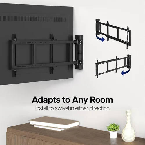 Vista 7 de VIVO Soporte de pared eléctrico de acero de perfil bajo para pantallas de plasma LCD LED de 32 a 75 pulgadas, soporte motorizado para TV con giro