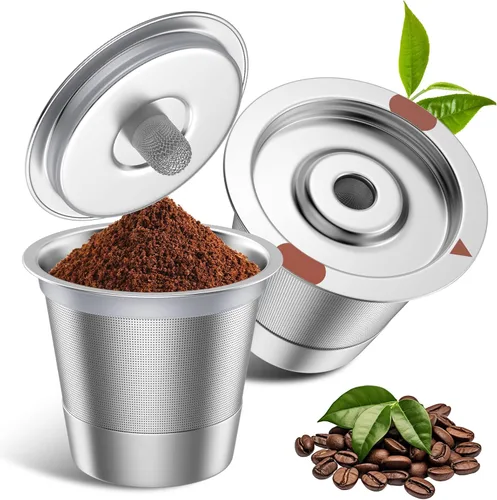 Vista 13 de Cápsulas de café reutilizables de acero inoxidable Keurig recargables - Filtro de café reutilizable de metal K Cup para Keurig 1.0 y 2.0 K-Classic