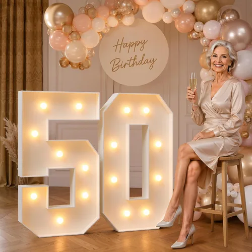 Vista 43 de imprsv Letras iluminadas grandes de 3 pies, letras iluminadas de marquesina para fiesta de cumpleaños (3 pies, letra y )