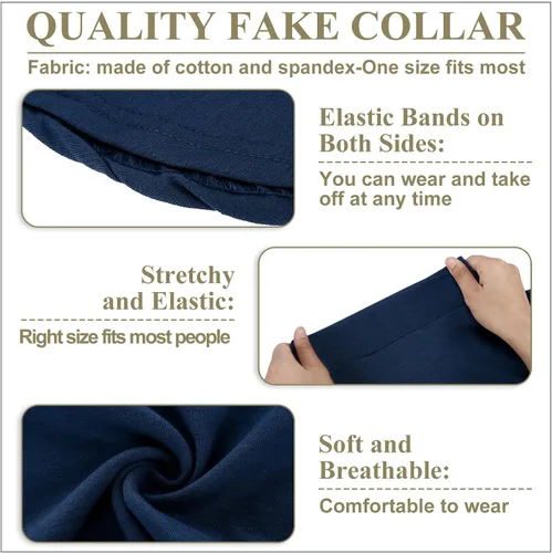 Vista 3 de Fake Turtleneck Dickey Collar Half Top Mock Blouse Neck Warm Faux Detachable Collar for Women