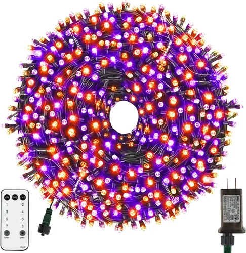 Vista 14 de XTF2015 Luces de Navidad LED de 105 pies con 300 LED, Enchufe de Extremo a Extremo, 8 Modos, Luces de Navidad Certificadas UL para Exteriores e