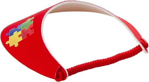 Vista 3 de e4Hats.com Visera de espuma de tela de transferencia de calor con símbolo de autismo
