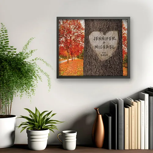 Vista 2 de Impresión personalizada para parejas y familias – Regalo de boda, aniversario o nuevo hogar – Nombres y fecha personalizados – Arte de pared