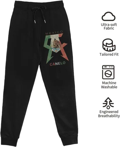 Vista 6 de Pantalones deportivos para hombre, pantalones deportivos para gimnasio, pantalones casuales, pantalones largos, color negro