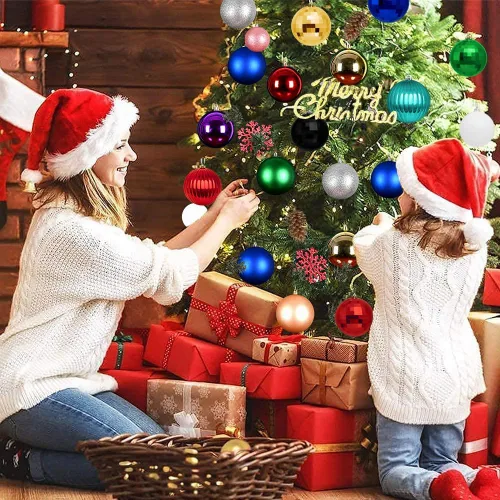 Vista 5 de Benjia Adornos de Navidad para Exteriores de Tamaño Extra Grande, Bolas de Plástico Gigantes y Grandes que no se Rompen para Colgar en Césped, Rojo