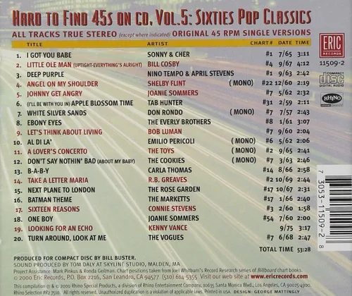 Vista 2 de Hard-To-Find 45s On Volume 5 '60S Pop Classics