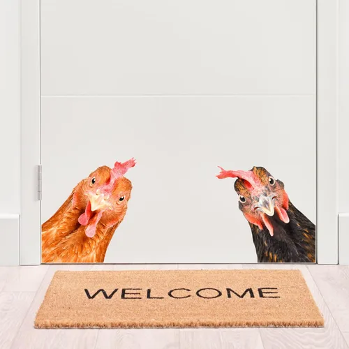 Vista 6 de Calcomanías de pared de pollo – Cabezas de pollo y calcomanías de coche – Divertidas calcomanías de pared para niños, cocina, dormitorio, sala