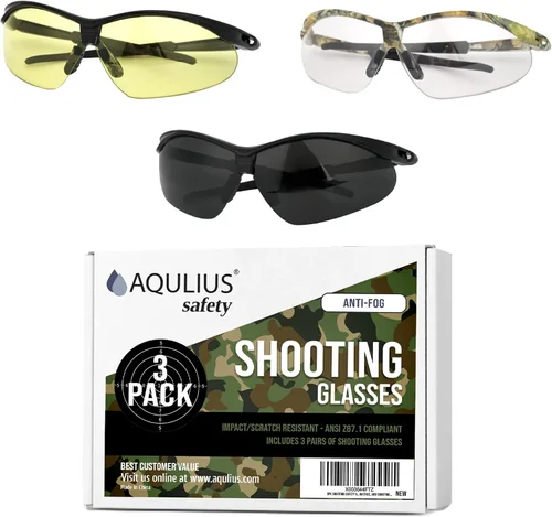 Vista 9 de Aqulius 3pk Shooting Glasses - Safety Glasses - Eye Protection for Shooting Range, Tactical Shooting Goggles Lente transparente W negro