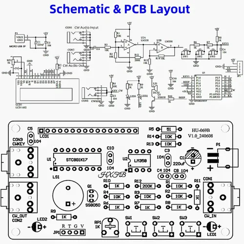 Vista 6 de Kit de práctica de soldadura de entrenamiento de código morse, kit completo de proyecto de soldadura con componentes, PCB y gabinete, perfecto