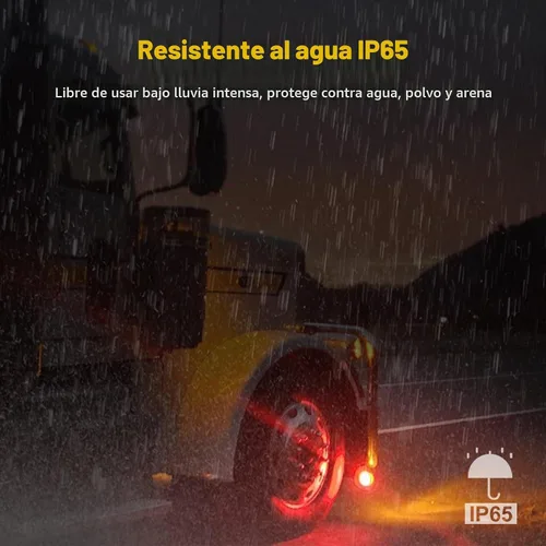 Vista 5 de Partsam 2 luces LED de señal de giro de doble cara, color rojo ámbar, luces de pedestal para camiones compatibles con Freightliner Kenworth