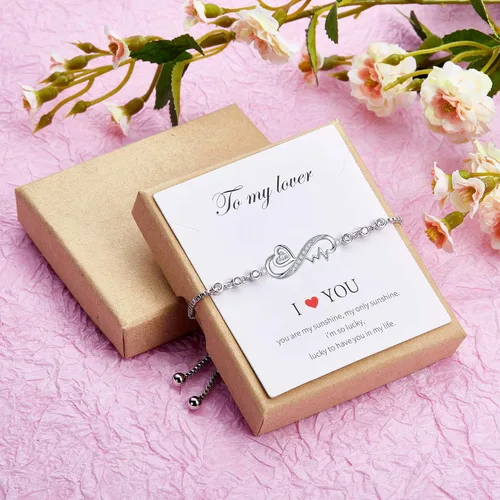 Vista 7 de Infinity Love Bracelets for Women Girls Birthday Valentines Day Jewelry Gifts for Her Girlfriend Wife Mom from Daughter Son