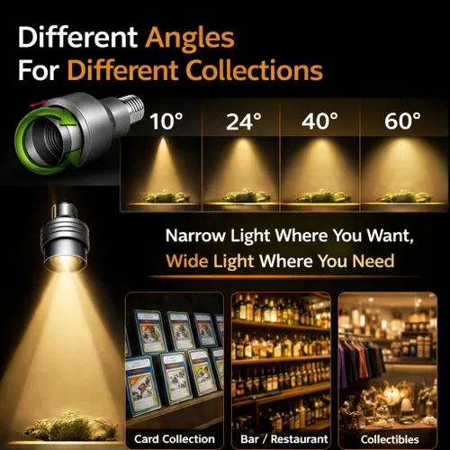Vista 3 de Foco LED de ángulo de haz ajustable con zoom PAR20 NSP 15° -60° NFL WFL Multi ángulo de techo empotrable I 12W lámpara de abajo para restaurantes