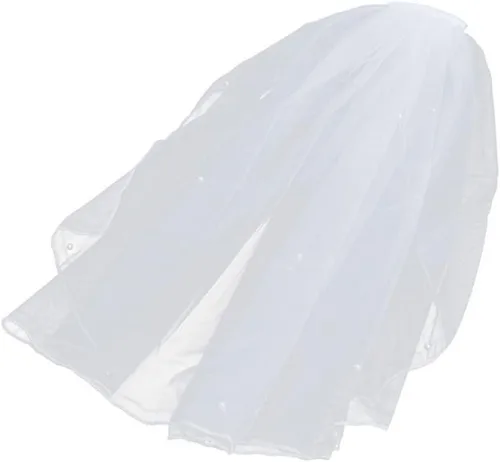 Vista 4 de Eioflia Velo de novia corto, velo para novias, velo de novia corto de 2 niveles velos de tul para novia, velo de niña de flores con cinta de peine