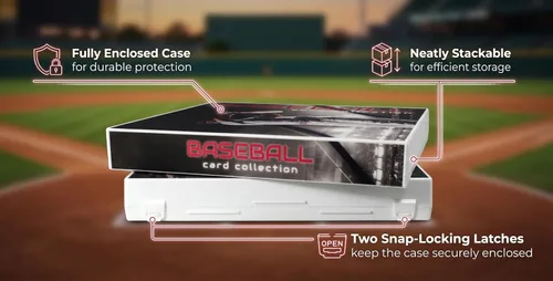 Vista 3 de Carpeta de colección de tarjetas coleccionables con temática de béisbol con páginas de tarjetas intercambiables. La carpeta/estuche está