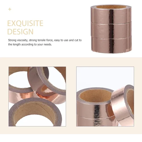 Vista 5 de MAGICLULU 3 rollos de cinta decoración scrapbooking suministros papel japonés cuaderno papel aluminio