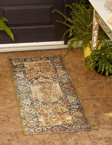 Vista 14 de Unique Loom Outdoor Traditional Collection - Alfombra de área - Nosara (4 pies 1 pulgada x 6 pies 1 pulgada, rectangular, azul/azul claro)
