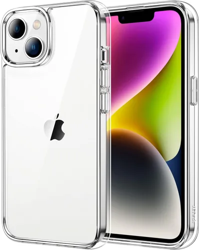 Vista 14 de JETech - Funda para iPhone 14 de 15,5 cm, cubierta a prueba de golpes que no se pone amarilla, parte trasera transparente antiarañazos (negro)