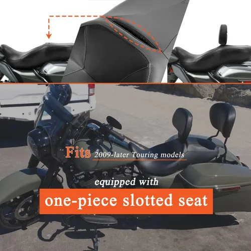 Vista 2 de FOVPLUE Respaldo Ajustable para Pasajero, Almohadilla Desmontable para Respaldo del Conductor Enchufable con Kit de Montaje para Harley Touring