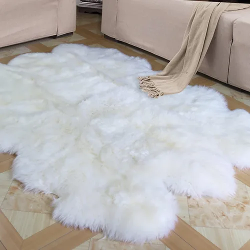 Vista 9 de Champlus Alfombra Genuina de Piel de Oveja Merino Australiana, 2.3x3.3 pies Alfombra de Piel con Pelo de Oveja, Alfombra de Área de Piel de Cordero