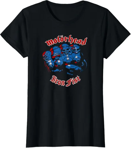 Vista 7 de Motörhead - Camiseta Iron Fist Red Blue Skulls, Negro, S
