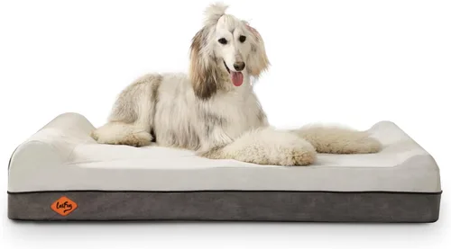 Vista 19 de Laifug Cama ortopédica de espuma viscoelástica para perros con forro duradero a prueba de agua y funda extraíble lavable (grande
