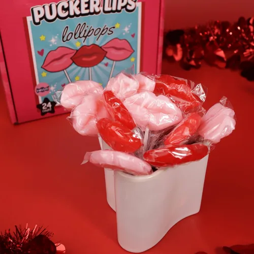 Vista 5 de Sweetzo Pucker Lips - Paletas con forma de labios, ventosas con sabor a frutas, 24 piezas