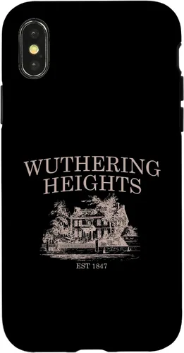 Vista 4 de iPhone 14 Cumbres borrascosas, Catherine Earnshaw y Heathcliff, funda Bronte