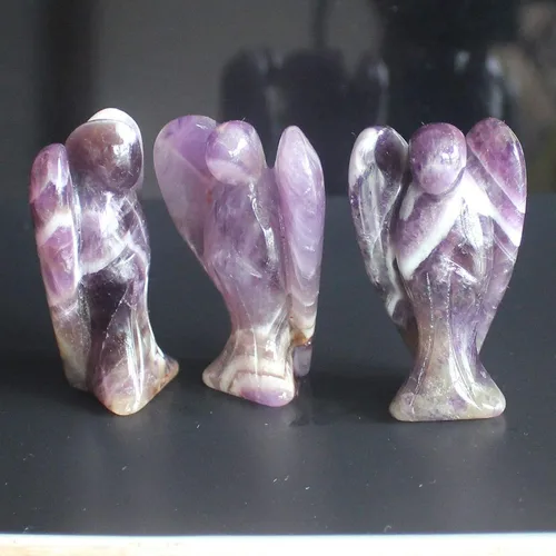 Vista 3 de 2 pulgadas tallada a mano con piedras preciosas mixtas de cristal de piedra preciosa tallada a mano (amatista)