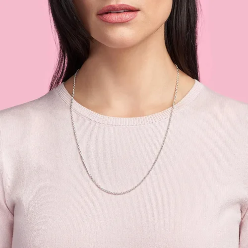 Vista 3 de Pandora Cable Chain Necklace- Classic Chain Necklace with Lobster Clasp - Great Gift for Women - Sterling Silver Adjustable Necklace, With Gift Box