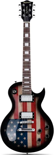 Vista 8 de Leo Jaymz Guitarra eléctrica serie SC - Cuerpo de caoba, diapasón de laurel, humbuckers duales, puente Tune-O-Matic, cuello C, afinadores 18:1
