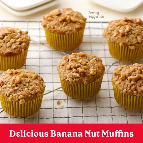 Vista 3 de Betty Crocker Mezcla de muffins de nuez de plátano, hecha con nueces, 6.4 oz.