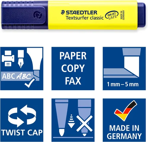 Vista 4 de STAEDTLER 364-3 Textsurfer Classic Highlighter - Azul (Caja de 10)