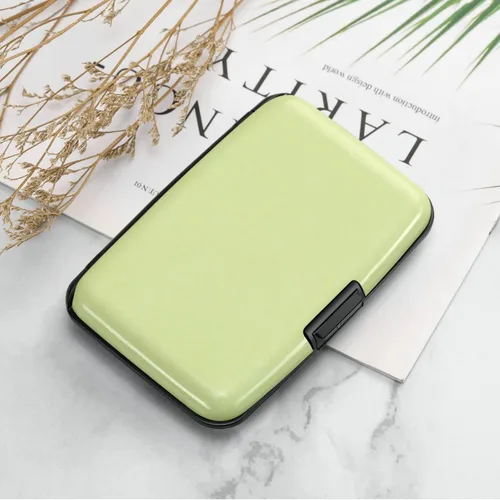 Vista 7 de ELFISH Protector de tarjeta de crédito con bloqueo RFID, funda de identificación de aluminio, carcasa rígida, cartera de metal para hombres