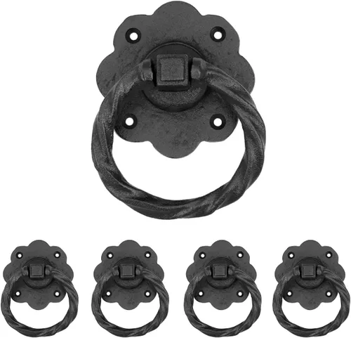 Vista 17 de Renovators Supply Manufacturing Manijas de Gabinete de 3 pulgadas de Hierro Forjado Negro Tiradores de Cajón Manijas Antiguas de Gabinete de Cocina