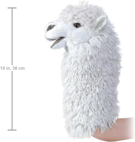Vista 3 de Folkmanis Títere de Alpaca Escenario, Blanco (2885)