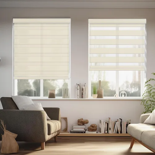 Vista 20 de Changshade Smart Motorized Zebra Blinds Blackout Remote Control Work with Alexa, Google Home, Apple Homkit, Custom Size Electric Power Indoor Window