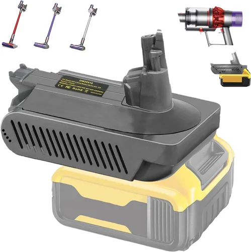 Vista 9 de Adaptador DW20V6 - Compatible con aspiradoras Dyson serie V6 y para batería de litio DeWalt 20V