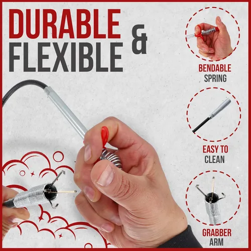 Vista 3 de RAM-PRO - Removedor de obstrucciones de drenaje de serpiente de 22 pulgadas, utilizado como removedor de obstrucciones para fregadero, ducha