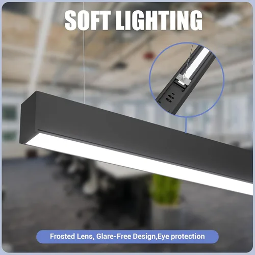 Vista 8 de Luz lineal LED de 4 pies, luz arriba y abajo de 50/45/40/35/30W, CCT de 3000/4000/5000K, luminarias lineales comerciales y residenciales