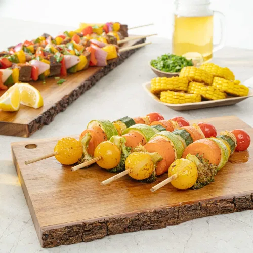 Vista 12 de Restaurantware Robata - Pinchos para asar de 8 pulgadas, 100 pinchos de alta resistencia, pinchos de bambú desechables congelables para verduras