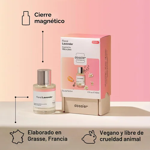 Vista 5 de Dossier - Perfume Floral de Lavanda - Eau de Parfum - Inspirado en YL's Libre - Perfume de Lujo - Puro Infundido - Sin Parabenos - Vegano - Para