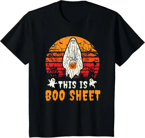 Vista 34 de Funny This Is Boo Sheet Spooky Ghost Halloween - Camiseta de disfraz de juego de palabras, Negro, S
