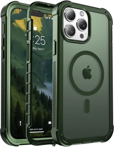Vista 117 de jaroco - Funda magnética compatible con MagSafe para iPhone 11 de 6.1 pulgadas; protección de grado militar contra caídas, de doble capa