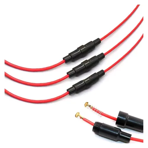 Vista 8 de Soporte de fusible AGC tipo tornillo en línea para automóvil de 0.197 x 0.787 in, 16 cables Awg, 10 piezas + fusible de tubo de vidrio de soplado